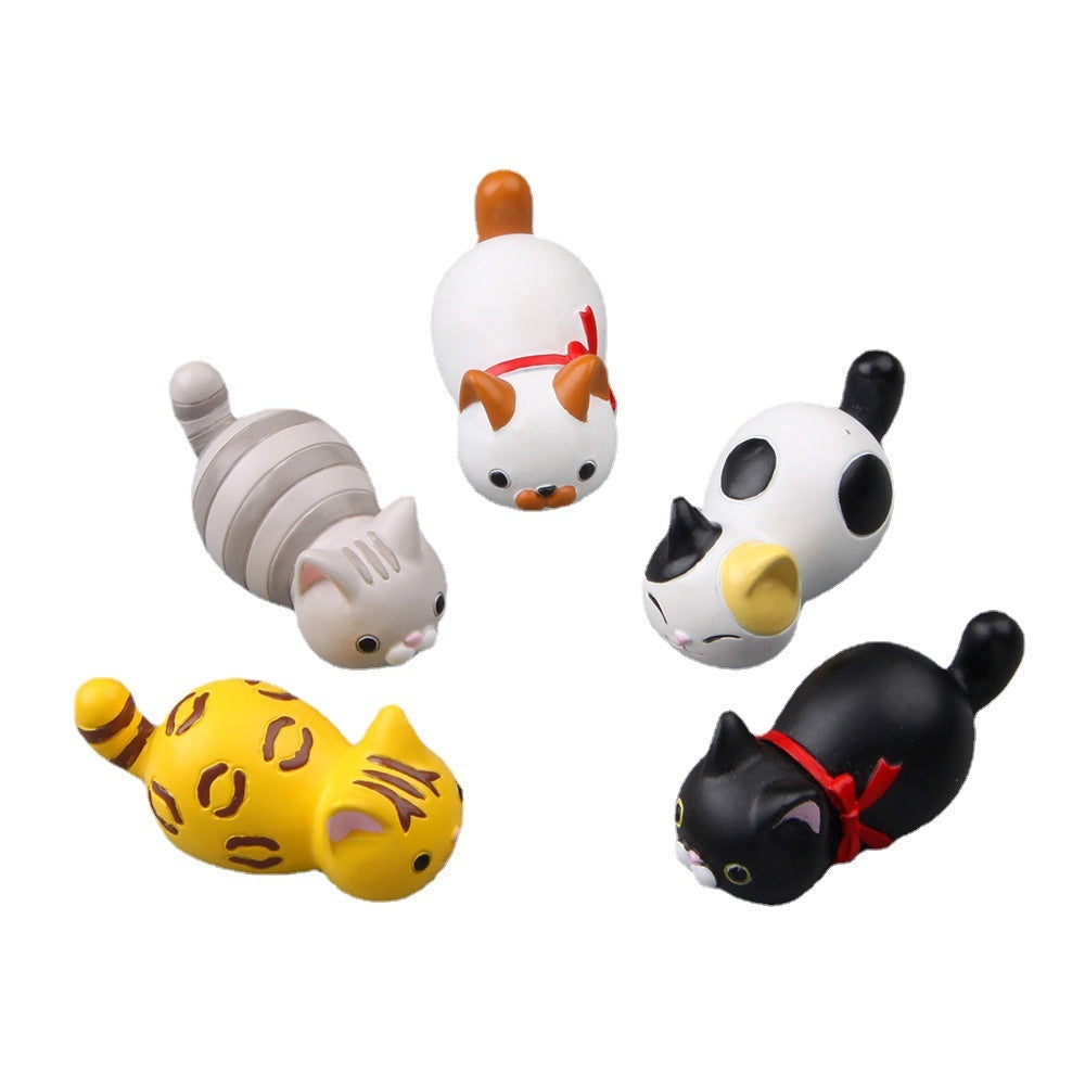 Cute Cartoon Cat 3D Fridge Magnet Mobile Phone Case Material(White Scarf Cat)