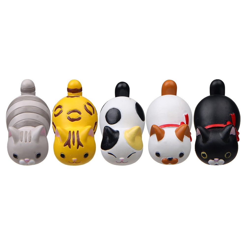 Cute Cartoon Cat 3D Fridge Magnet Mobile Phone Case Material(Black Scarf Cat)