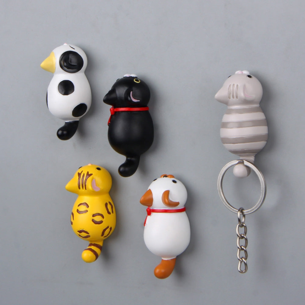 Cute Cartoon Cat 3D Fridge Magnet Mobile Phone Case Material(Money Pattern Cat)