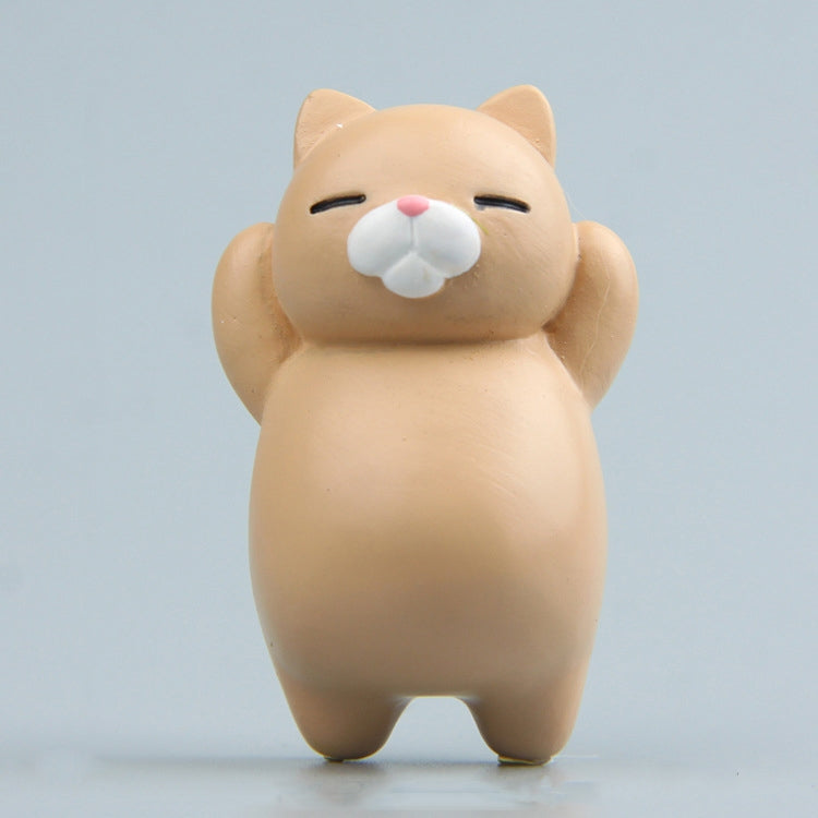 Cartoon Cat Fridge Magnet Resin Ornament Ornament With Magnetic Sticker(Light Coffee Cat)