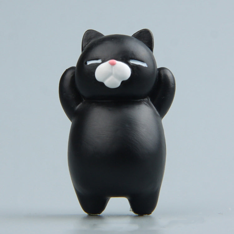 Cartoon Cat Fridge Magnet Resin Ornament Ornament With Magnetic Sticker(Black Cat)