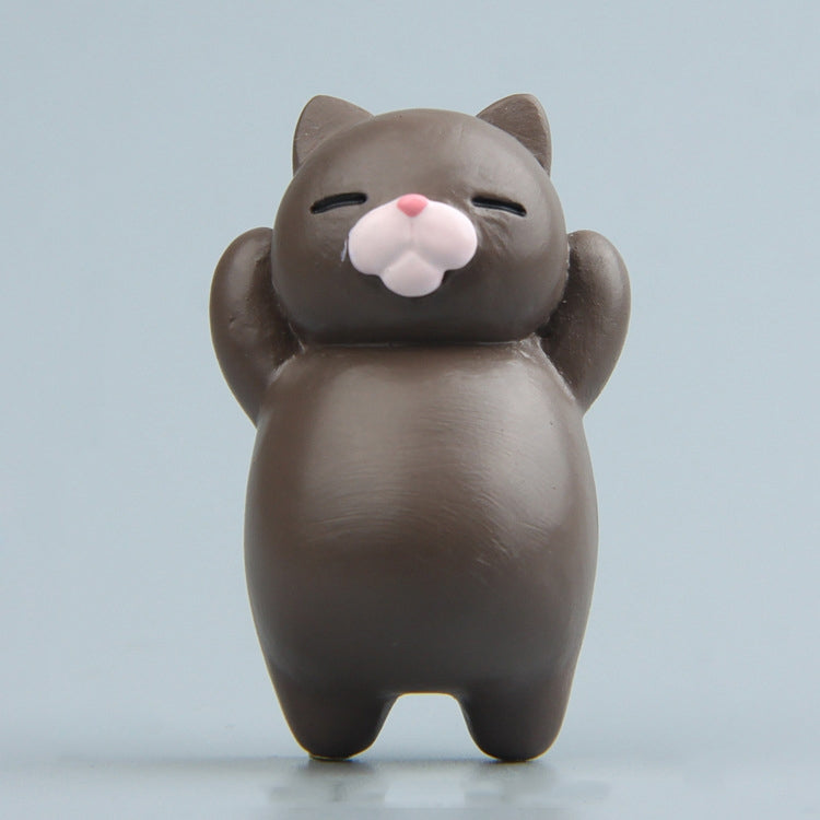 Cartoon Cat Fridge Magnet Resin Ornament Ornament With Magnetic Sticker(Brown Cat)