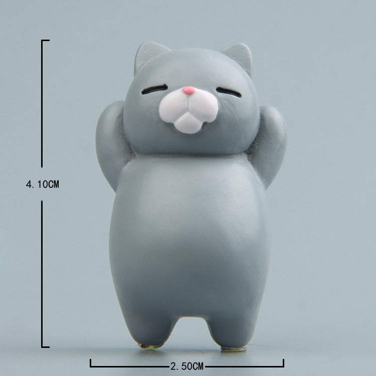Cartoon Cat Fridge Magnet Resin Ornament Ornament With Magnetic Sticker(Gray Cat)