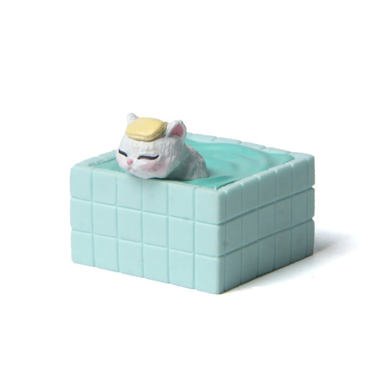 3D Cute Bath Cat Fridge Sticker Hole Board Magnet Resin Decorative Ornament(White Headscarf Cat)