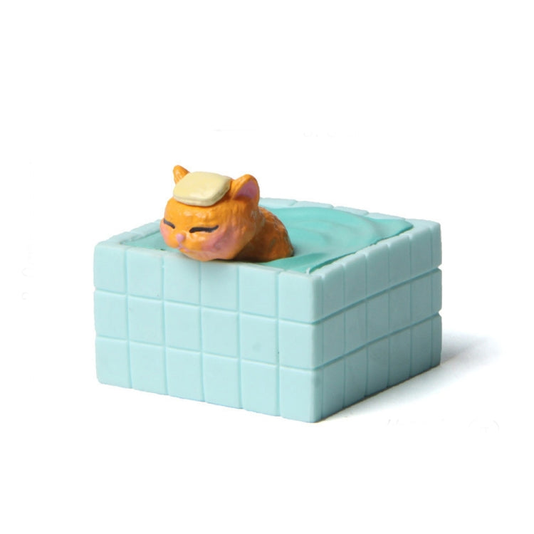 3D Cute Bath Cat Fridge Sticker Hole Board Magnet Resin Decorative Ornament(Yellow Headscarf Cat)