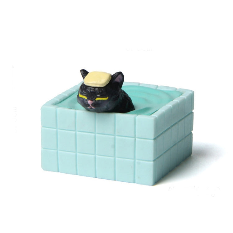 3D Cute Bath Cat Fridge Sticker Hole Board Magnet Resin Decorative Ornament(Black Headscarf Cat)