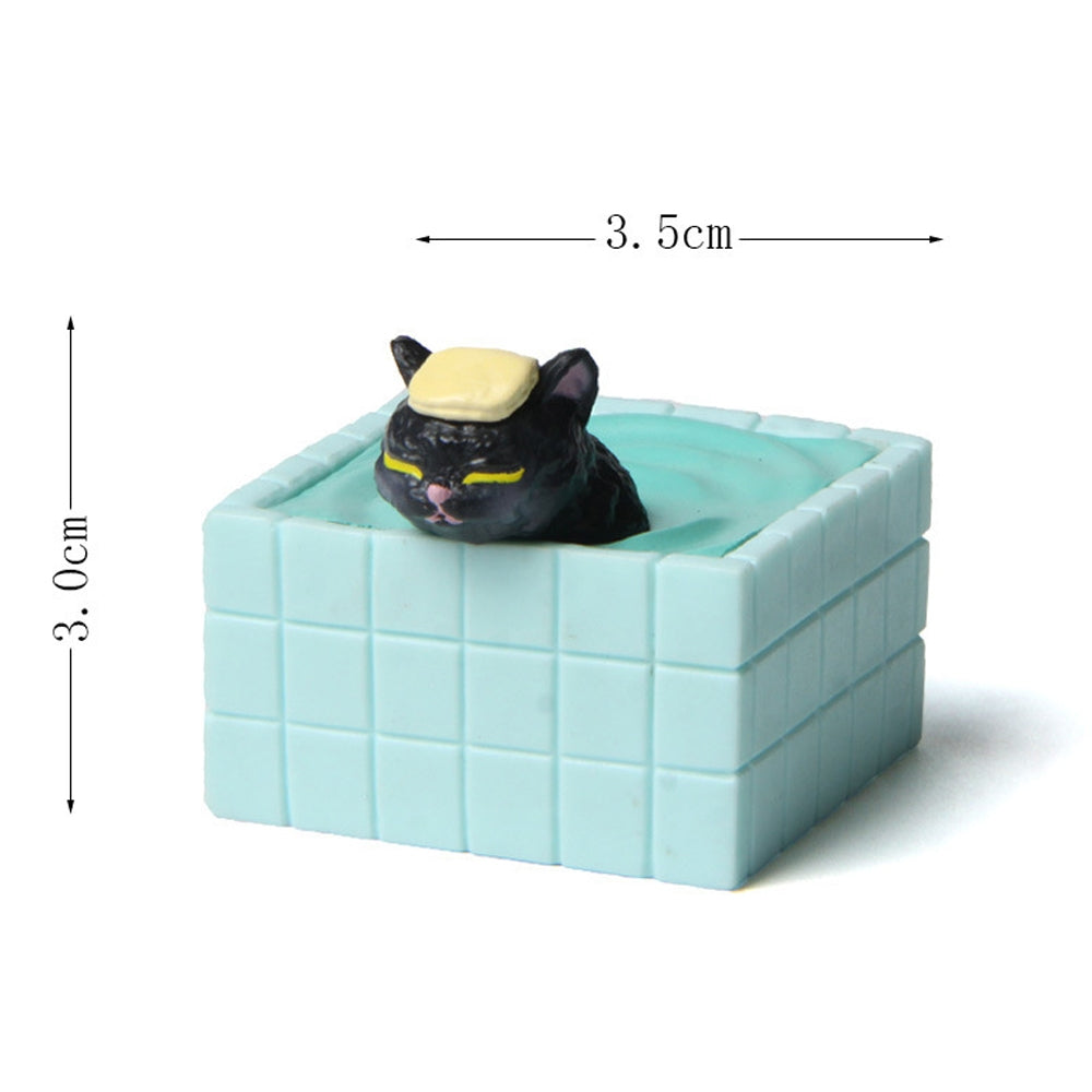 3D Cute Bath Cat Fridge Sticker Hole Board Magnet Resin Decorative Ornament(Black Headscarf Cat)