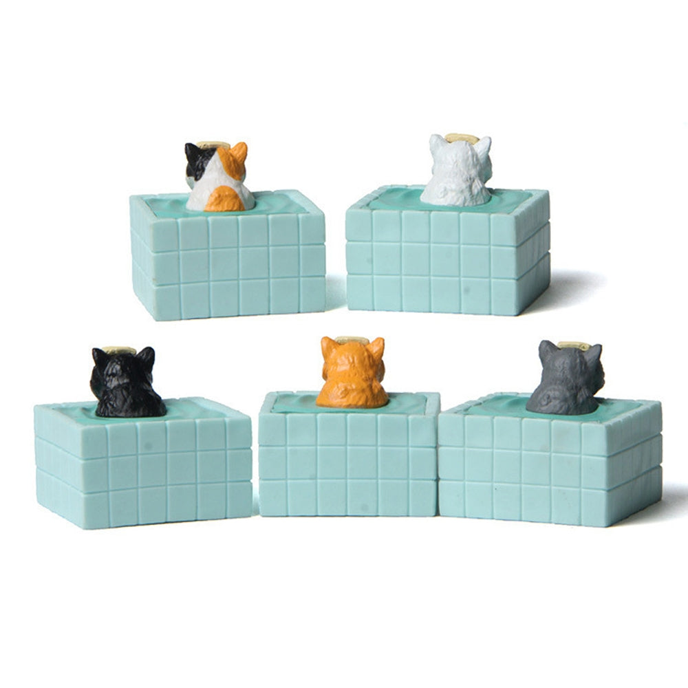 3D Cute Bath Cat Fridge Sticker Hole Board Magnet Resin Decorative Ornament(Black Headscarf Cat)