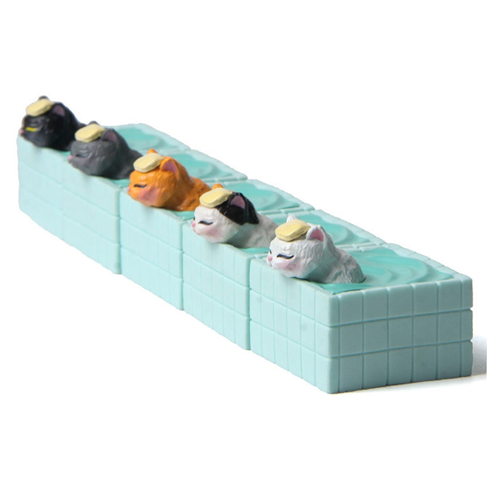 3D Cute Bath Cat Fridge Sticker Hole Board Magnet Resin Decorative Ornament(White Cat)