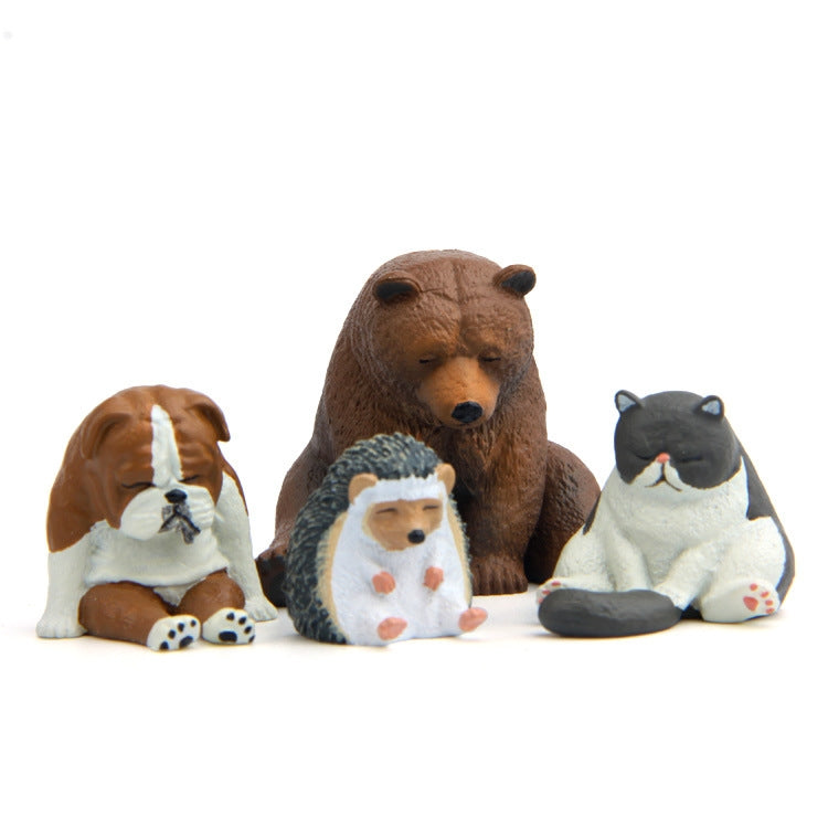 Warm Series Sitting Sleepy Zoo Figure Fridge Magnets(Hedgehog)