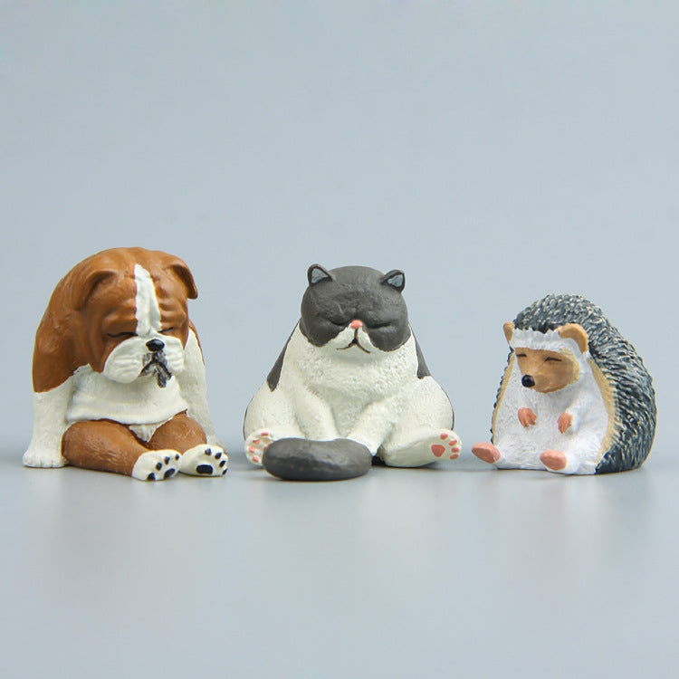 Warm Series Sitting Sleepy Zoo Figure Fridge Magnets(Pug dog)