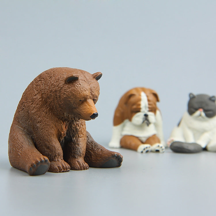 Warm Series Sitting Sleepy Zoo Figure Fridge Magnets(Hedgehog)