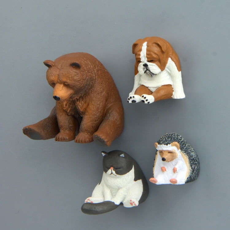 Warm Series Sitting Sleepy Zoo Figure Fridge Magnets(Fat Cat)