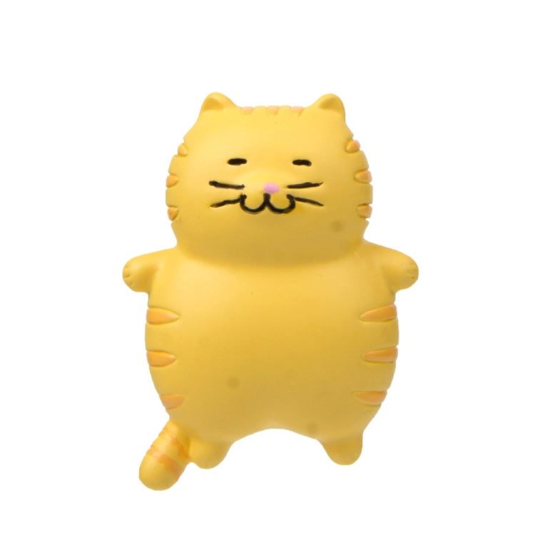 Fat Cat 3D Refrigerator Magnet Magnetic Sticker Phone Case DIY Accessories(Yellow)