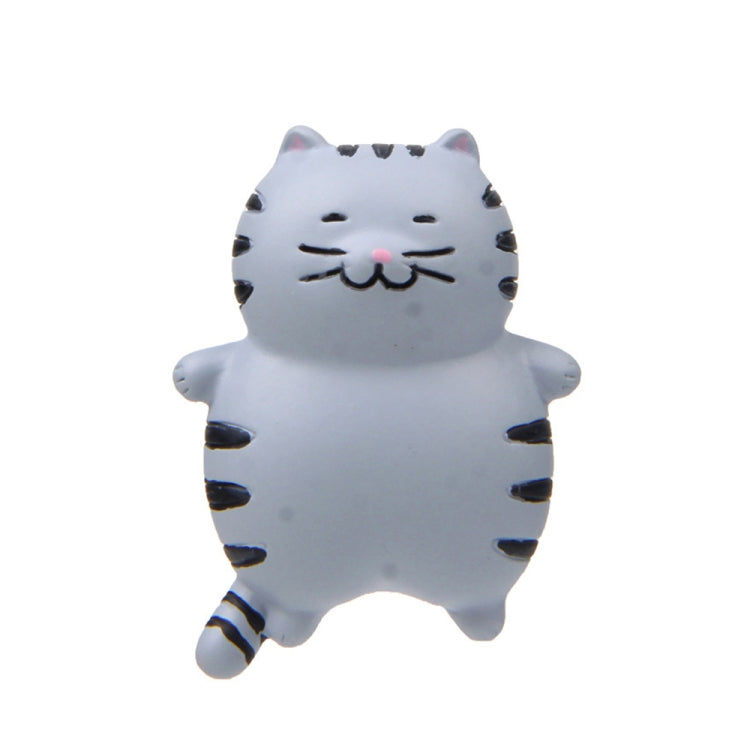 Fat Cat 3D Refrigerator Magnet Magnetic Sticker Phone Case DIY Accessories(Gray)