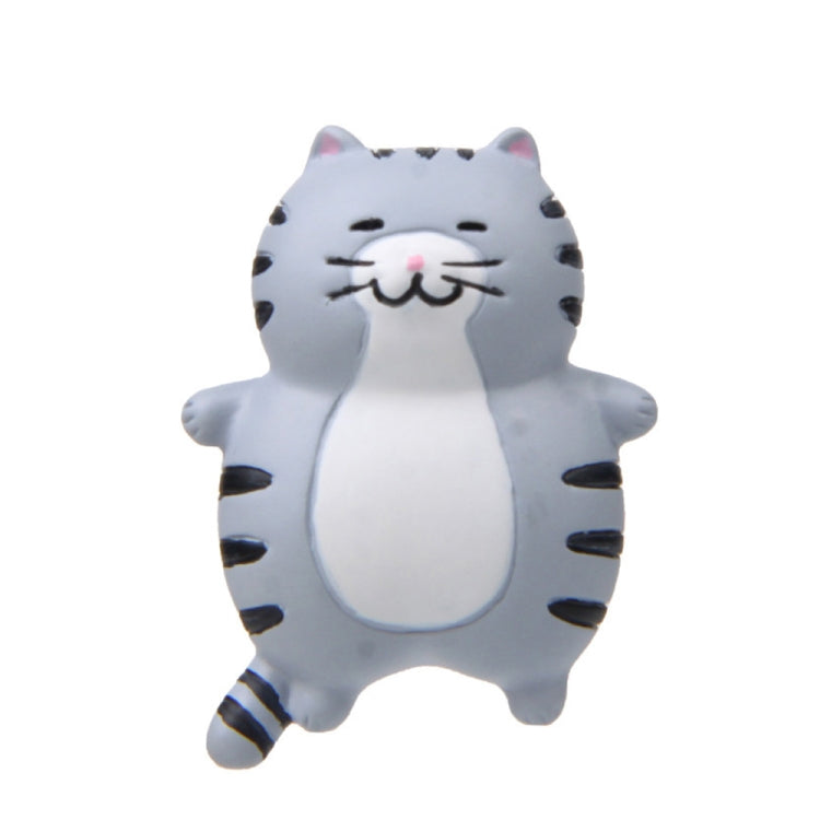 Fat Cat 3D Refrigerator Magnet Magnetic Sticker Phone Case DIY Accessories(Gray -white)