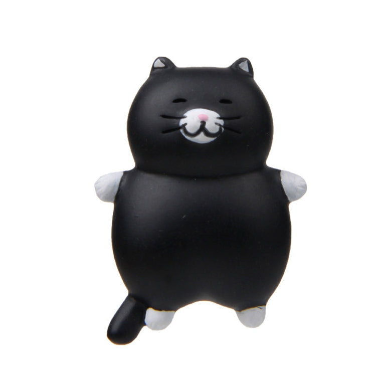 Fat Cat 3D Refrigerator Magnet Magnetic Sticker Phone Case DIY Accessories(Black)