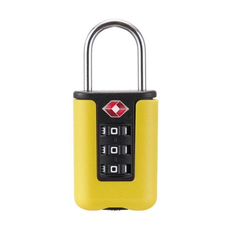 TSA Customs Code Lock Travel Luggage Lock Mini Contrast Color Design Combination Padlock(Bright Yellow)