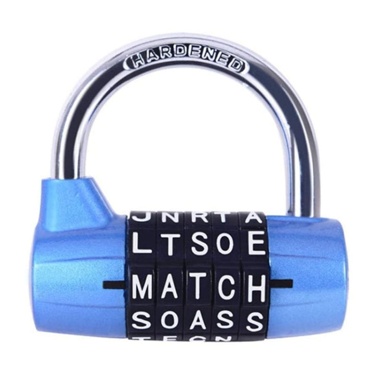 Medium 5-Digit Alphabet Wheel Combination Lock Closet Door Padlock(Blue)