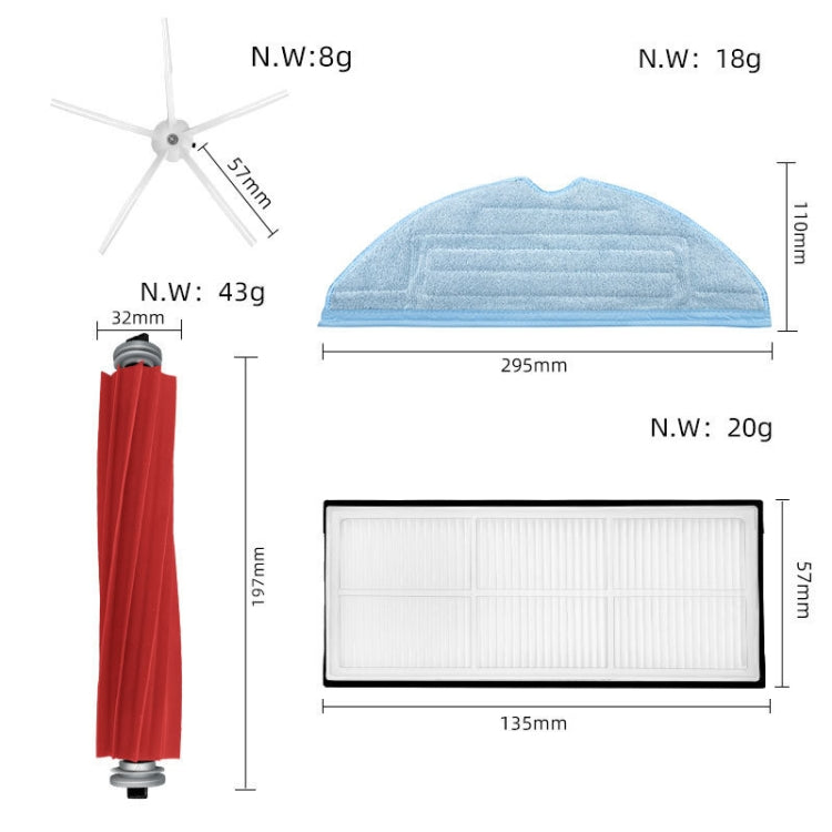 For Roborock S7 / T7S / T7S Plus G10 Vacuum Cleaner Combination Kit