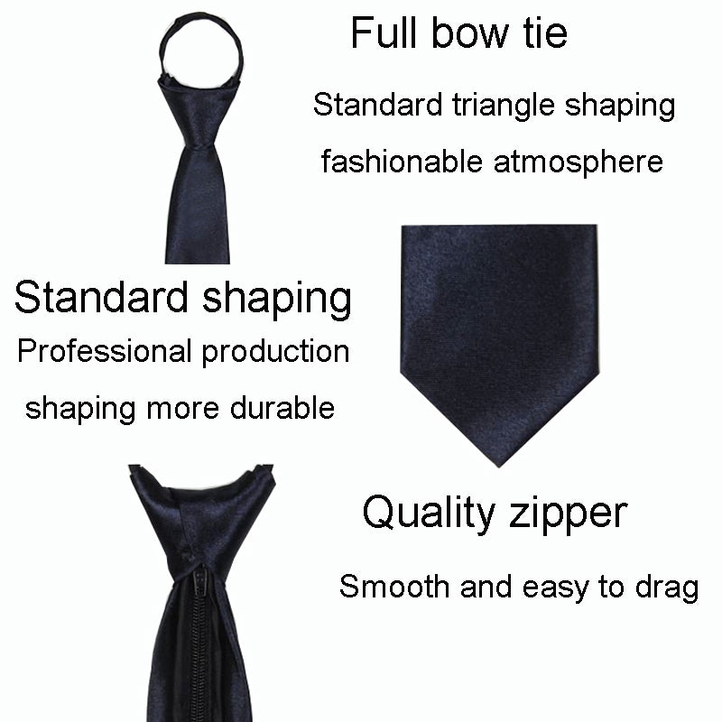 Mens And Ladies Small Zipper Tie  Arrow Shaped Short Narrow Tie, Style: Mens