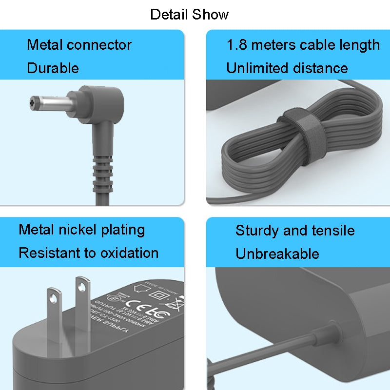 For Dyson V10 / V11 / V12 / V15 / SV12 / SV20 Vacuum Cleaner Charger Universal Power Adapter, US Plug(CT-1250)