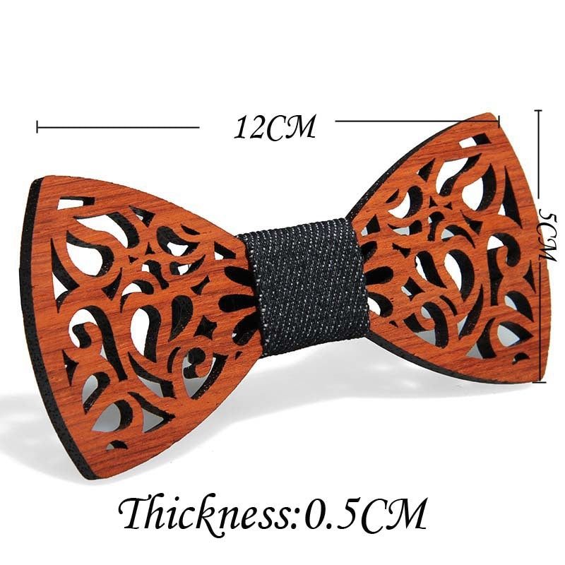 Men Ties Handmade Wooden Bow Ties, Color: Small Fan