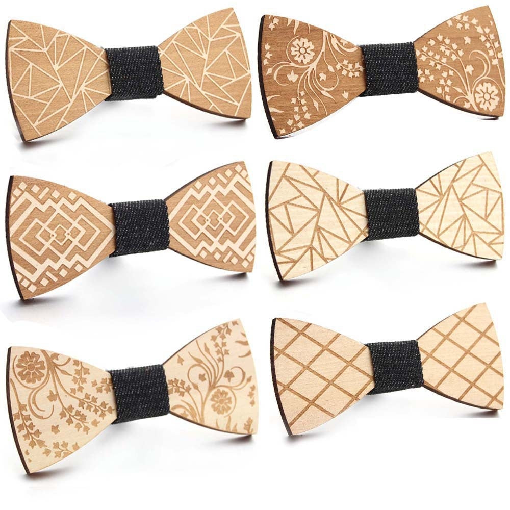 Wooden Bow Tie Men Handmade Bow Tie, Color: Large Mesh