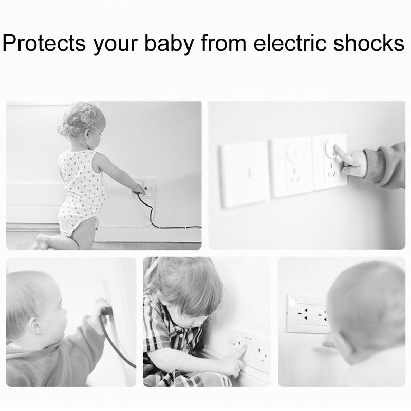 UK 3-Hole Baby Socket Protection Cover, Style: Round Thin White