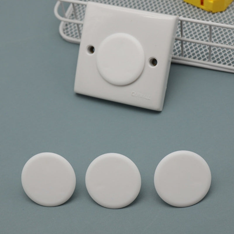 UK 3-Hole Baby Socket Protection Cover, Style: Round Thin White