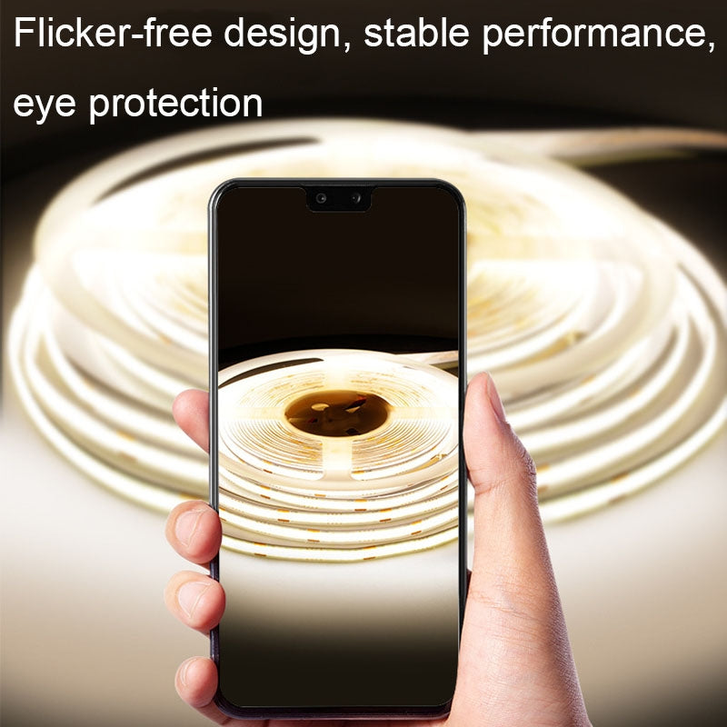 1m 24V 8mm Wide COB Adhesive Decorative LED Light Strip, Specification: 480 Beads-14W-90 Display(4000K)