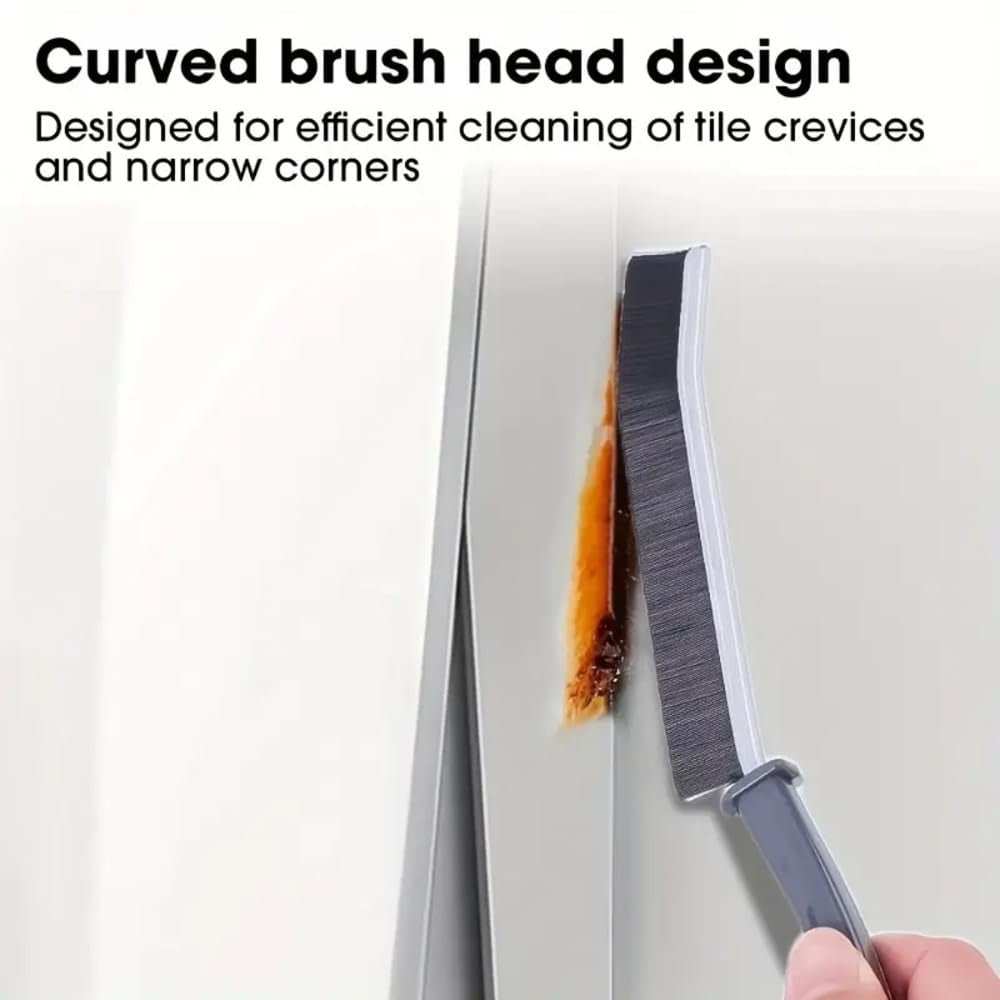 Bathroom Kitchen Tile Corner Cleaning Brush Multifunctional Window Crevice Groove Stiff Brush(White)