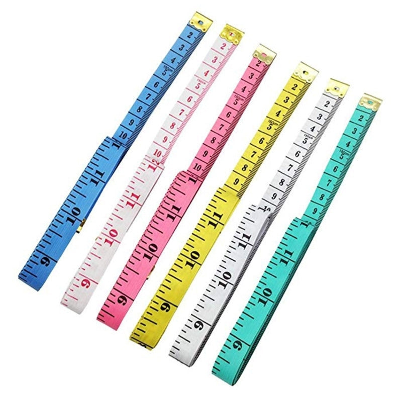 10pcs 1.5m Soft Ruler Cute Tailor Leather Ruler Centimeter Inch 2 In 1(Color Random Delivery)