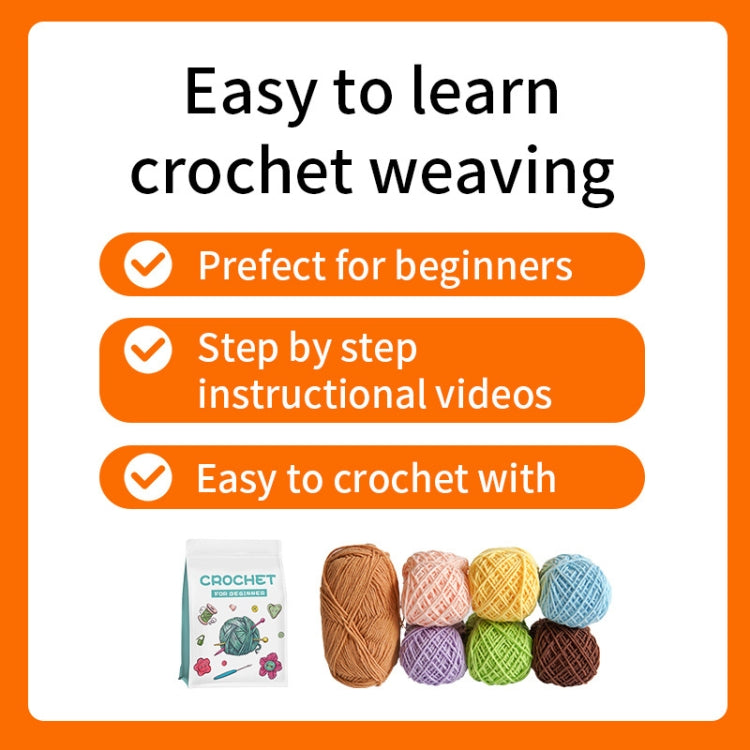 5pcs /Set Fleshy  Crochet Starter Kit for Beginners with  Step-by-Step Video Tutorials