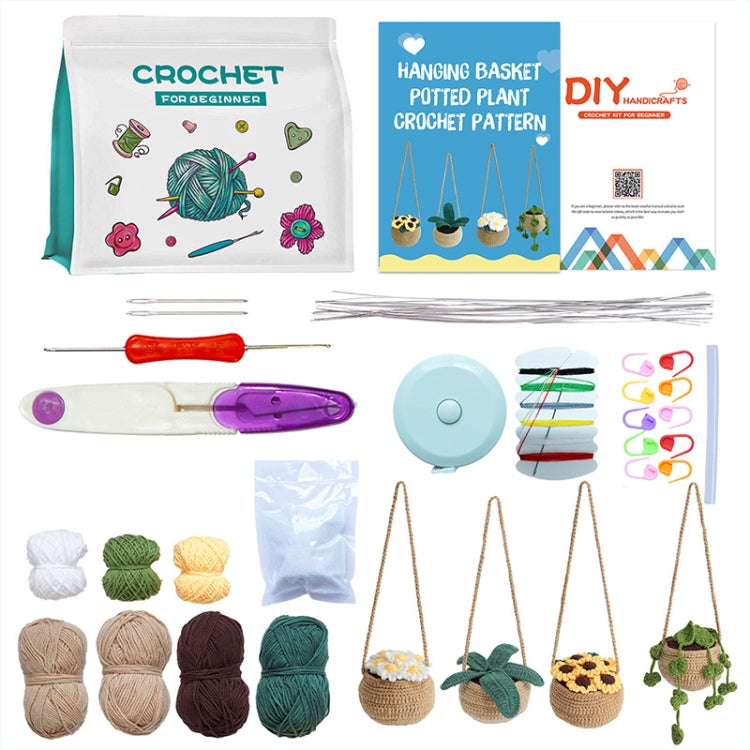 4pcs /Set Hanging Baskets Crochet Starter Kit for Beginners with  Step-by-Step Video Tutorials