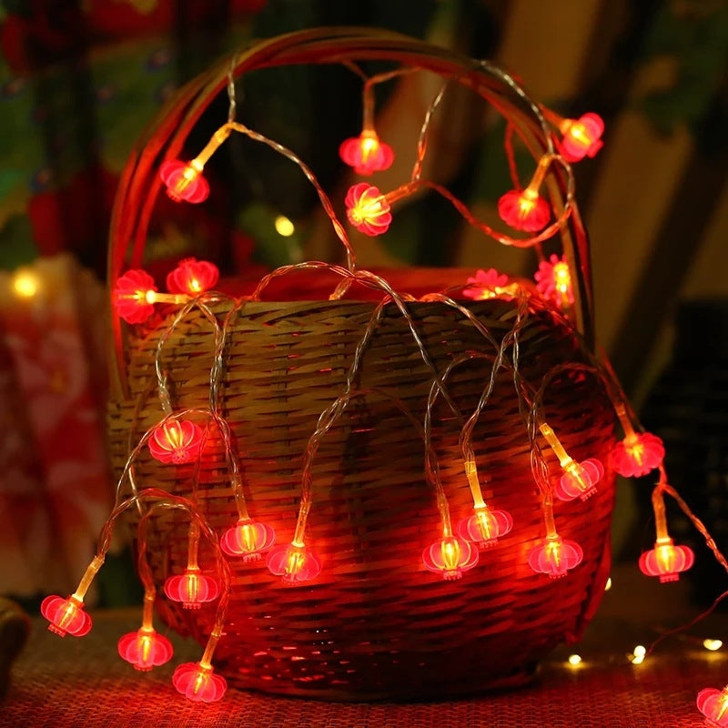 1.5m 10 Light  New Year Chinese Red Lantern LED Lights(Little Red Lantern)