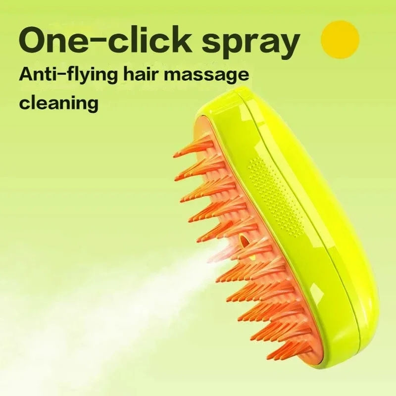 Mango Pet Electrical Spray Massage Comb Hair Removal Cleaning Grooming Brush For Cats And Dogs(Green)