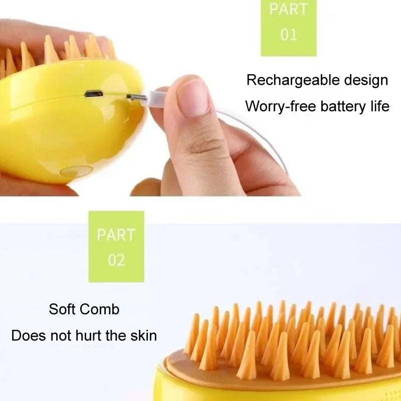 Mango Pet Electrical Spray Massage Comb Hair Removal Cleaning Grooming Brush For Cats And Dogs(Green)