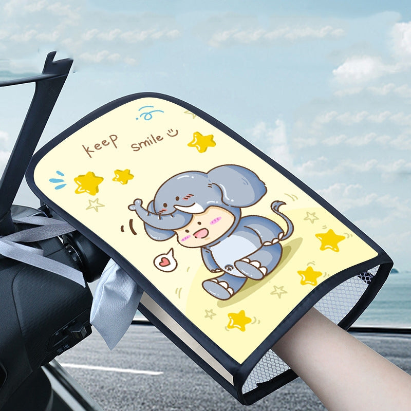 Electric Scooter Bicycle Handlebar Cover Summer Sun Protection Anti-UV Riding Gloves(Bear Girl)