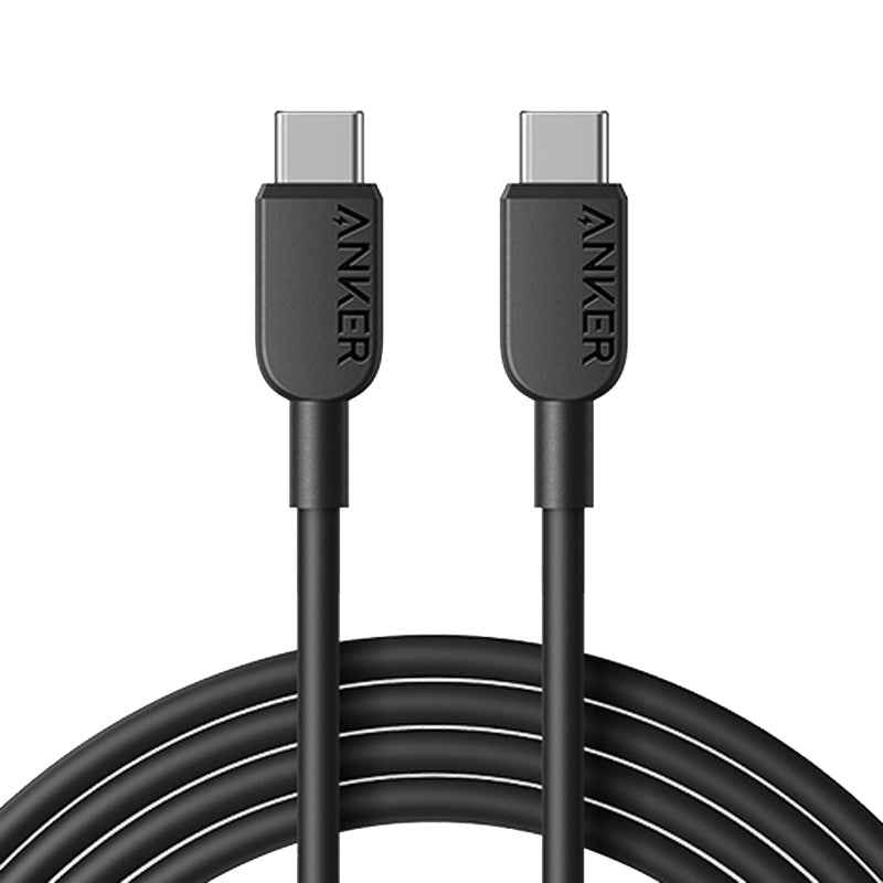 Uniqbuy For ANKER A81E2 1.8m 60W Dual Type-C Data Cell Phone Dual Head Fast Charging Cable(Black)