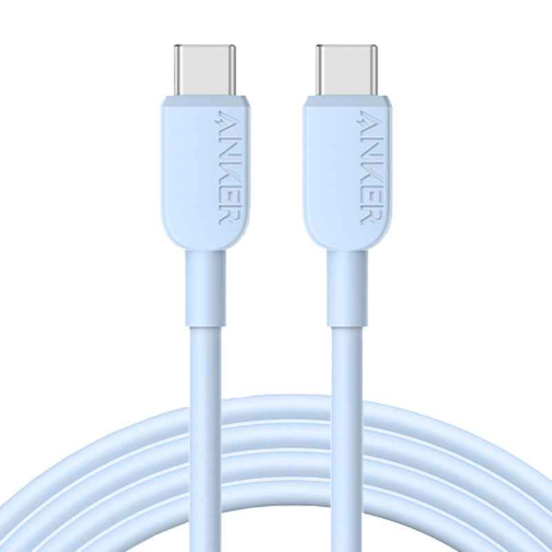 Uniqbuy For ANKER A81E2 1.8m 60W Dual Type-C Data Cell Phone Dual Head Fast Charging Cable(Blue)