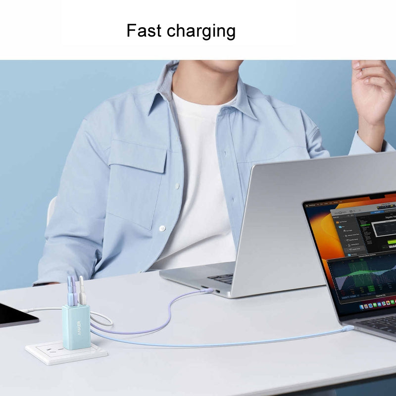 ANKER A81E2 1.8m 60W Dual Type-C Data Cell Phone Dual Head Fast Charging Cable(White)