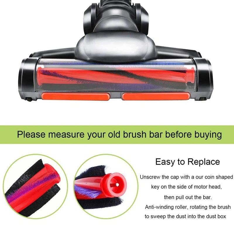 For Dyson V6 DC59 DC62 SV03 Vacuum Cleaner Brush Head Roller Bar, Spec: End Cap