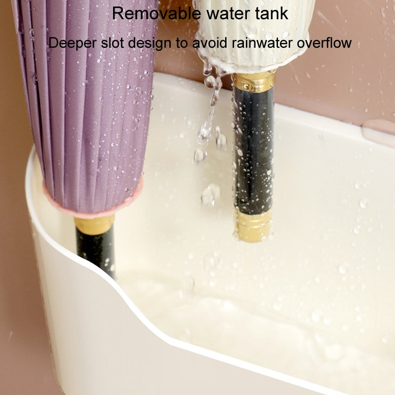 Umbrella Storage Rack Home Doorway Umbrella Drainage Holder Wall Mounted Shelf(White)