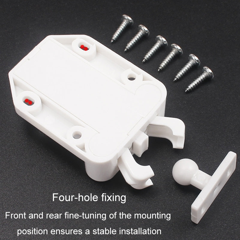 Bouncing Press Type Cabinet Door Catches Self Lock Hidden Drawer Cupboard Door Closer(Black)
