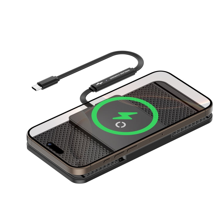 Avoid Camera Universal Car Wireless Charger Anti-slip Mat(TYPEC Interface 0.3m)