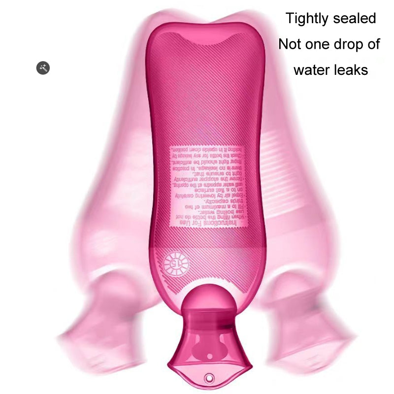 Long Strip Hot Water Bag PVC Explosion-proof Rubber Warm Water Bag Girls Winter Bed Warmer, Color: 500ml Blue+Random Cover