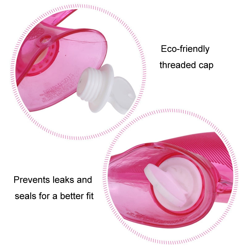 250ml PVC Hot Water Bag Thickened Transparent Filling Water Hot Water Bottle Winter Warmer Bag(Purple)