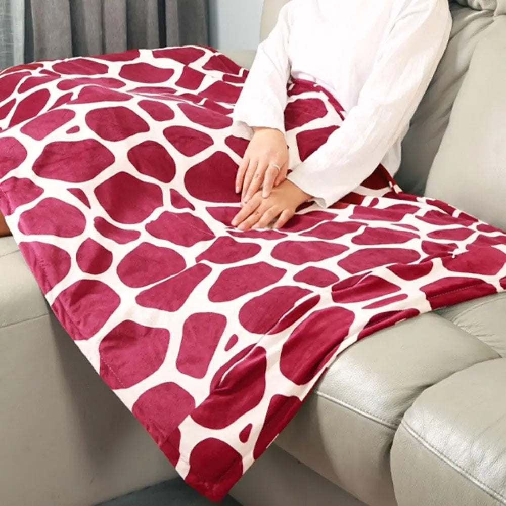 45x45cm EU Plug 0-1-2-3 Adjust Flannel Deer Pattern Electric Blanket Heating Pad