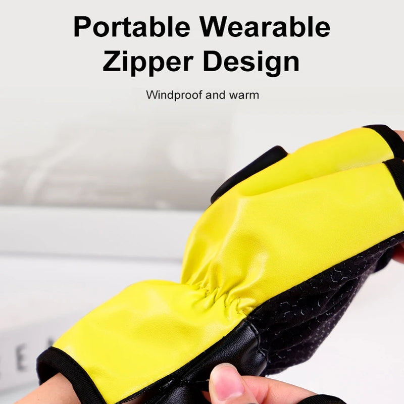 Outdoor Skiing and Motorcycle Cycling USB Charging Geated Gloves(Black)